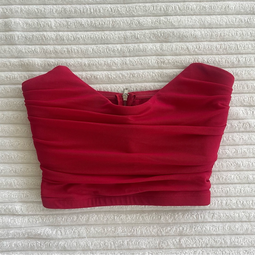 OhPolly Red Going Out Crop Top